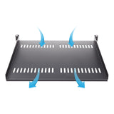 STARTECH 1U Server Rack Shelf - Universal Vented Rack Mount Cantilever Tray for 19" Network Equipment Rack & Cabinet - Heavy Duty Steel - Weight Capacity 44lb|20kg - 16" Deep Shelf (CABSHELF116V) (CABSHELF116V)