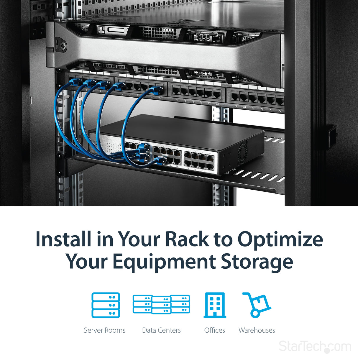 STARTECH 1U Server Rack Shelf - Universal Vented Rack Mount Cantilever Tray for 19" Network Equipment Rack & Cabinet - Heavy Duty Steel - Weight Capacity 44lb|20kg - 16" Deep Shelf (CABSHELF116V) (CABSHELF116V)