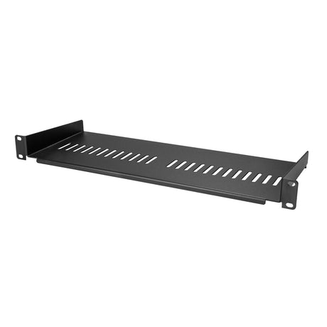 STARTECH 1U Server Rack Shelf - Universal Vented Rack Mount Cantilever Tray for 19" Network Equipment Rack & Cabinet - Heavy Duty Steel - Weight Capacity 44lb|20kg - 7" Deep Shelf (CABSHELF1U7V) (CABSHELF1U7V)