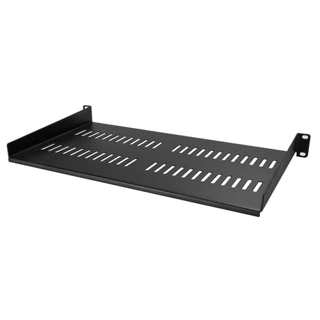 STARTECH 1U Server Rack Shelf - Universal Vented Rack Mount Cantilever Tray for 19" Network Equipment Rack & Cabinet - Heavy Duty Steel - Weight Capacity 50lb|23kg - 10" Deep | Black (CABSHELFV1U) (CABSHELFV1U)