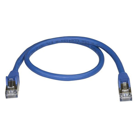 STARTECH 0.50m CAT6a Ethernet Cable - 10 Gigabit Shielded Snagless RJ45 100W PoE Patch Cord - 10GbE STP Network Cable w|Strain Relief - Blue Fluke Tested|Wiring is UL Certified|TIA (6ASPAT50CMBL) (6ASPAT50CMBL)