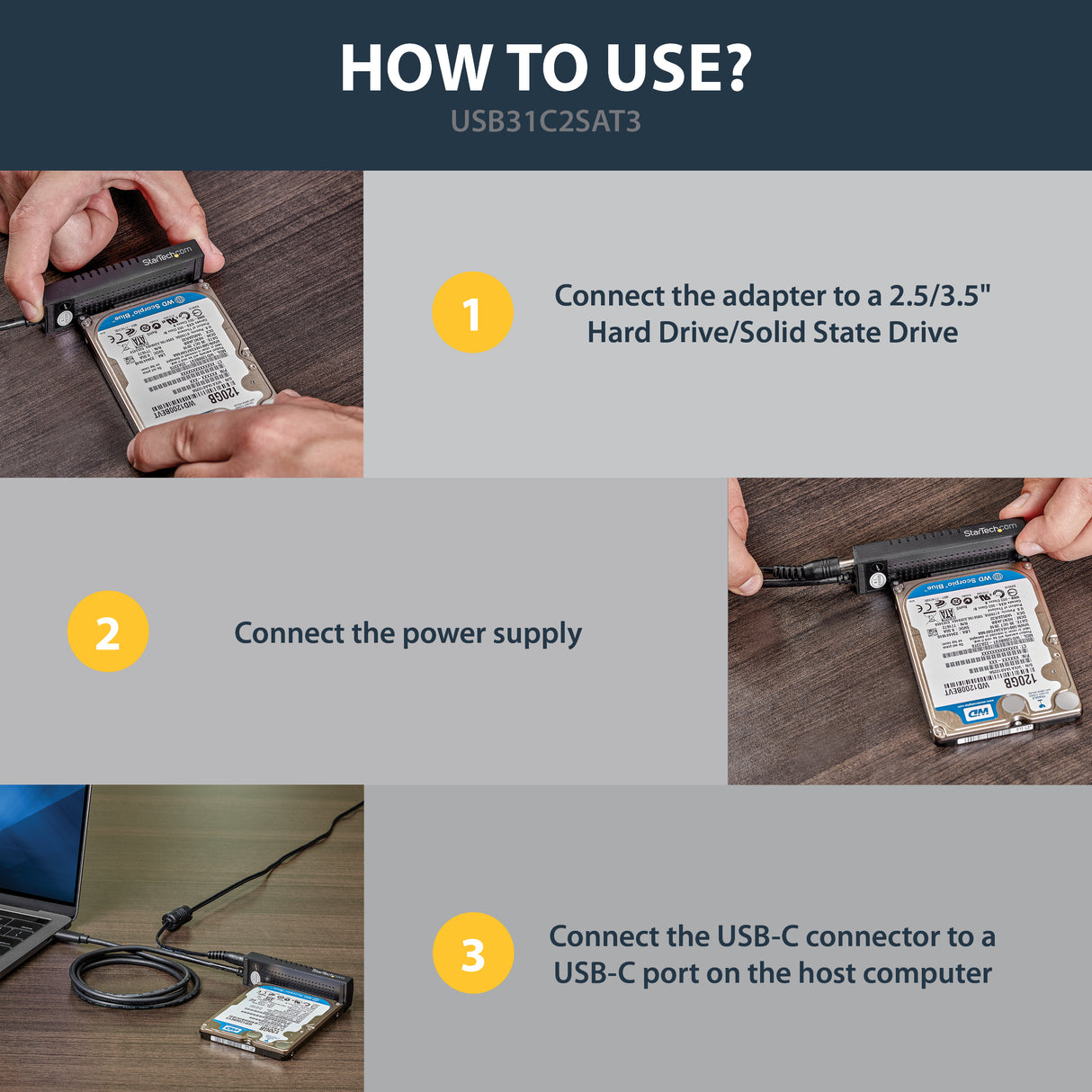 STARTECH USB 3.1 (10Gbps) to SATA Adapter Cable