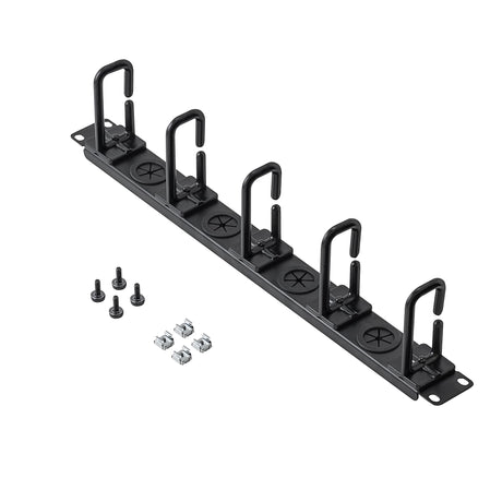 STARTECH 1U 19" Cable Management Organizer - D Ring Hook Network|Server Rack Cord Manager - Data Center Horizontal Wire Panel with Passthrough Holes w|Mounting HW - EIA|ECA-310-E (CABLMANAGERH) (CABLMANAGERH)