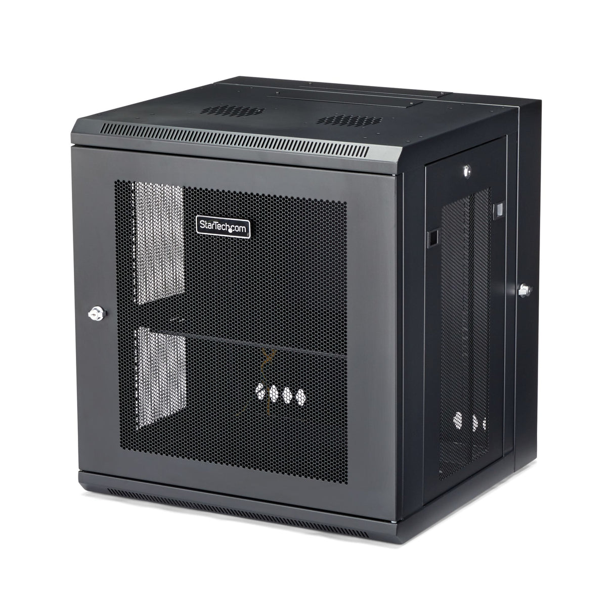 STARTECH 4-Post 12U Wall Mount Network Cabinet w| 1U Shelf | 19" Wall-Mounted Server Rack for IT | Data Computer Equipment (RK12WALHM)