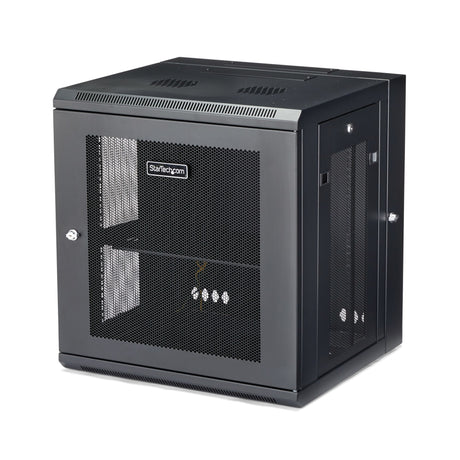STARTECH 4-Post 12U Wall Mount Network Cabinet w| 1U Shelf | 19" Wall-Mounted Server Rack for IT | Data Computer Equipment (RK12WALHM)