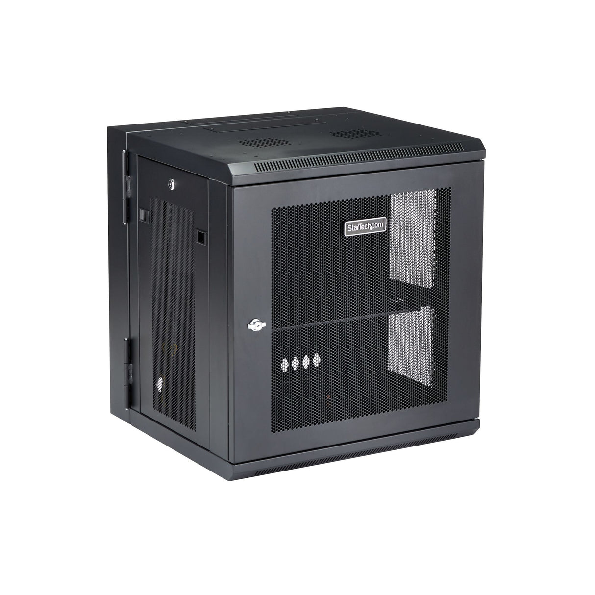 STARTECH 4-Post 12U Wall Mount Network Cabinet w| 1U Shelf | 19" Wall-Mounted Server Rack for IT | Data Computer Equipment (RK12WALHM)