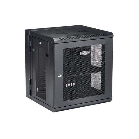 STARTECH 4-Post 12U Wall Mount Network Cabinet w| 1U Shelf | 19" Wall-Mounted Server Rack for IT | Data Computer Equipment (RK12WALHM)