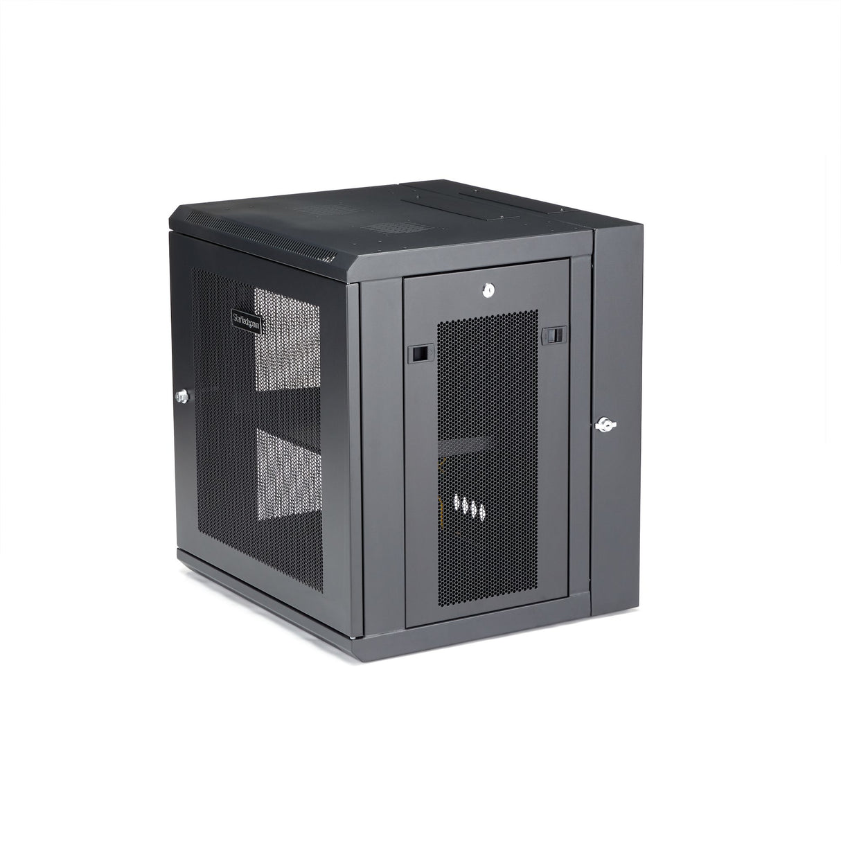 STARTECH 4-Post 12U Wall Mount Network Cabinet w| 1U Shelf | 19" Wall-Mounted Server Rack for IT | Data Computer Equipment (RK12WALHM)