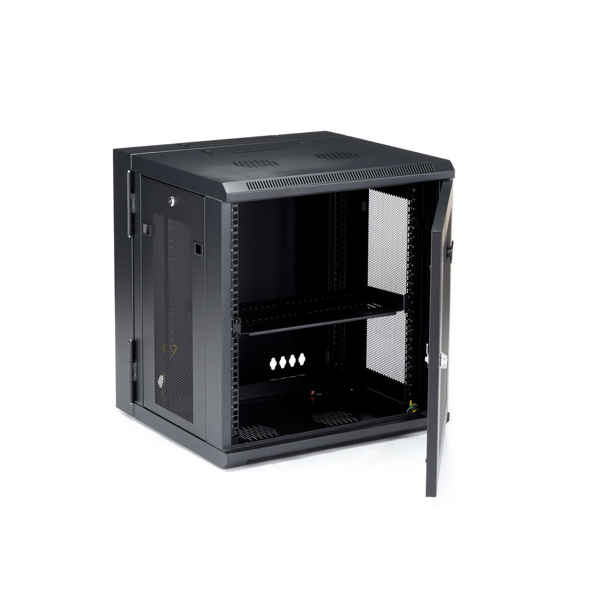 STARTECH 4-Post 12U Wall Mount Network Cabinet w| 1U Shelf | 19" Wall-Mounted Server Rack for IT | Data Computer Equipment (RK12WALHM)