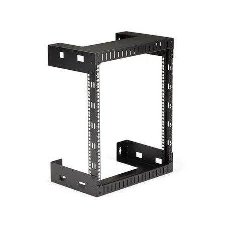 STARTECH 12U 19" Wall Mount Network Rack - 12" Deep 2 Post Open Frame Server Room Rack for Data|AV|IT|Computer Equipment|Patch Panel with Cage Nuts & Screws 200lb Capacity | Black (RK12WALLO) (RK12WALLO)