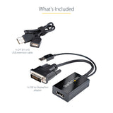 STARTECH DVI to DisplayPort Adapter - USB Power - - DVI to DisplayPort Converter - Video Adapter - DVI-D to DP (DVI2DP2) (DVI2DP2)