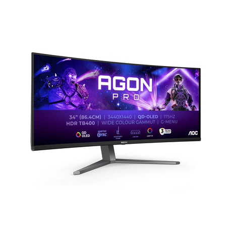 AOC AG346UCD Monitor – 34" / WQHD / OLED / 175Hz – Gaming Monitor
