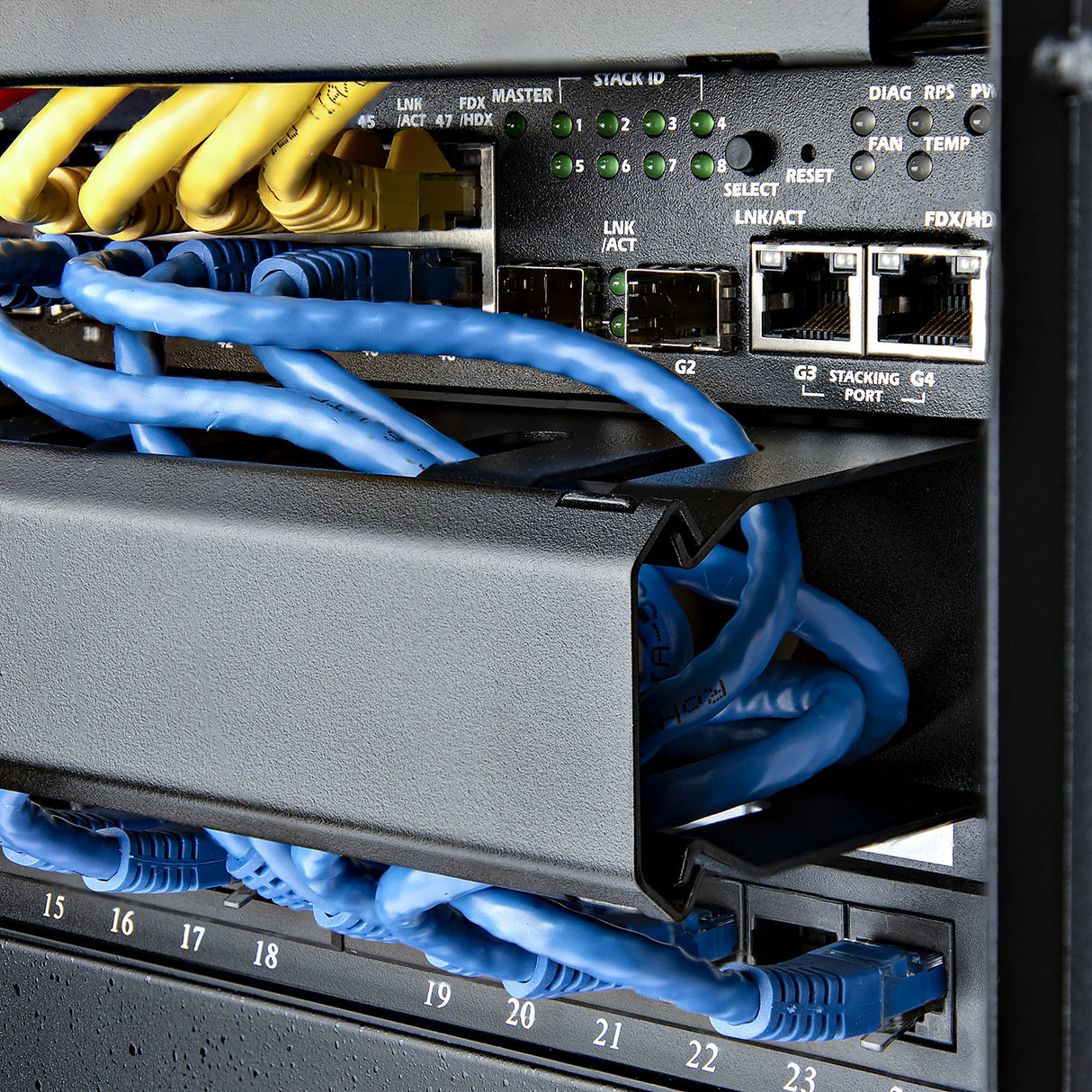 STARTECH Horizontal 1U Server Rack Cable Management Finger Duct w| Cov ...