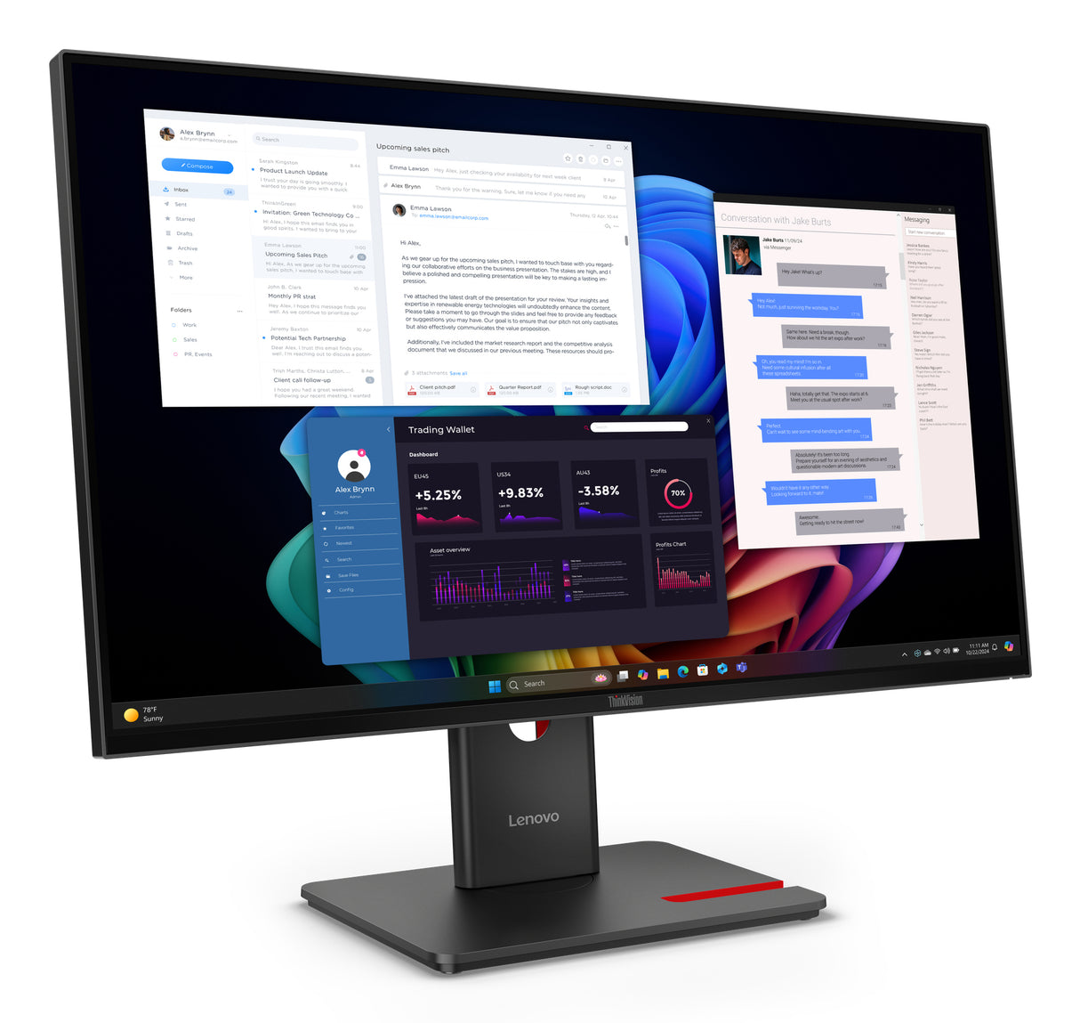 LENOVO T27UD Monitor – 27" / 4K UHD / IPS / 60Hz – Business Monitor