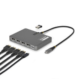 STARTECH QUAD-USB-DP-ADAPT – USB-C / 140W PD / 4x DisplayPort / USB-A – Docking Station