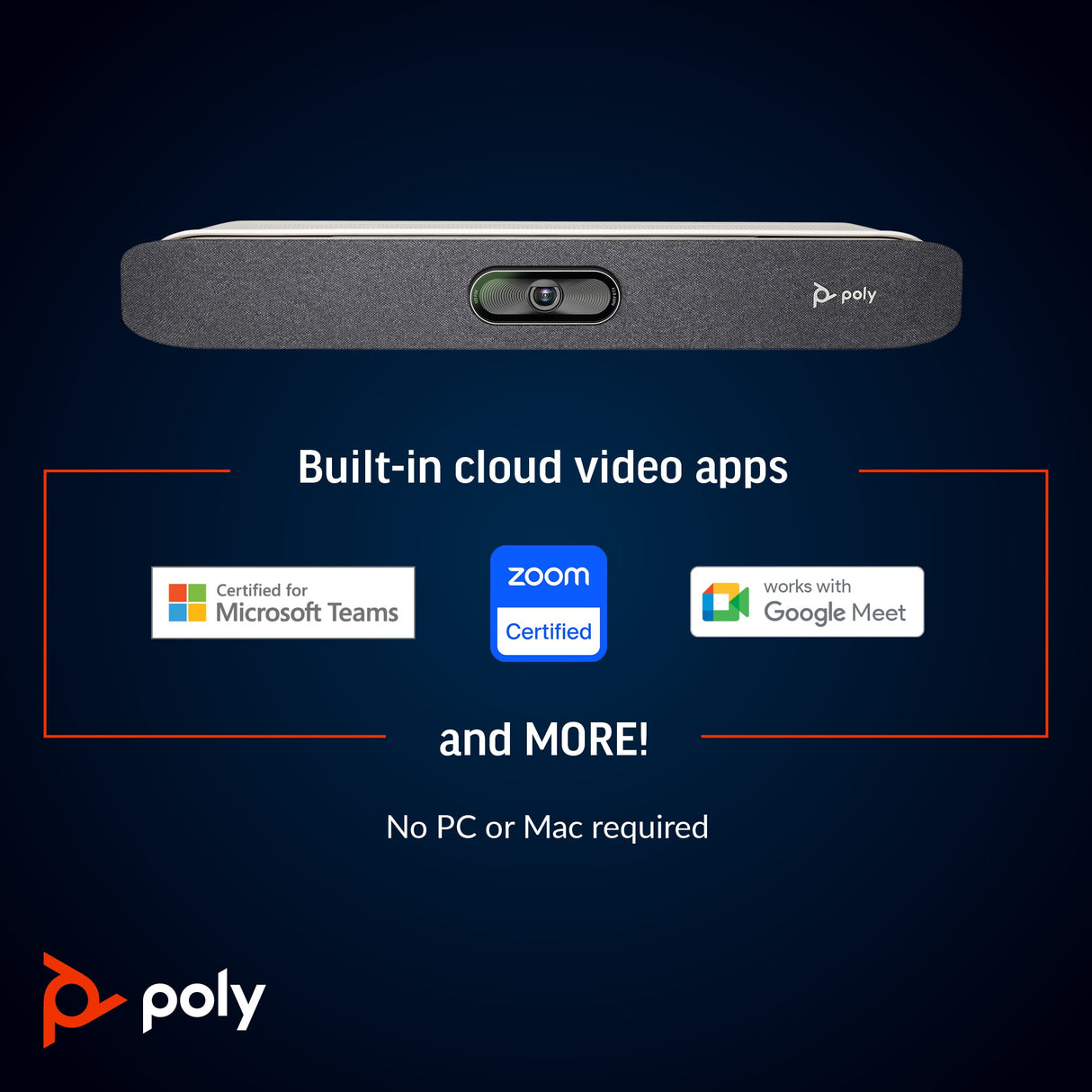 POLY Studio X30 All-In-One TC8 Controller Kit Video Collaboration Bar