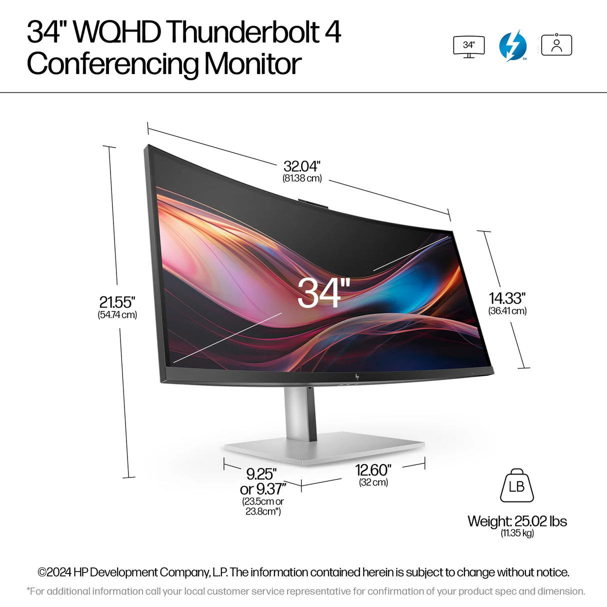 HP 734pm Monitor – 34" / WQHD / IPS / 120Hz – Business Monitor