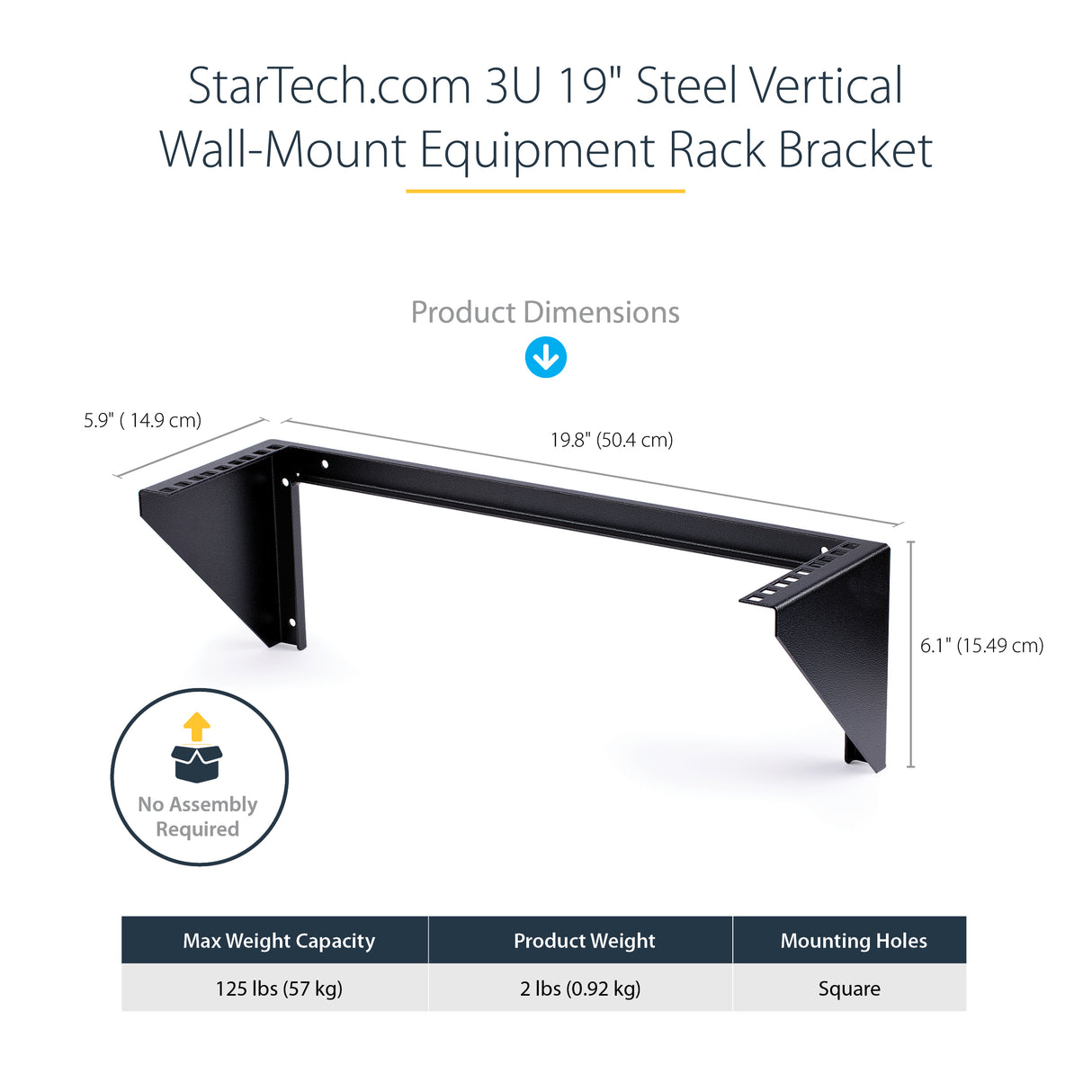 STARTECH 3U 19" Wall Mount Vertical Rack Bracket | Wall Mount Patch Panel Bracket for Data|AV|IT|Computer Equipment | 3U Rack for Cabinet or Server Room | Supports 150lb (68kg) (RK319WALLV) (RK319WALLV)
