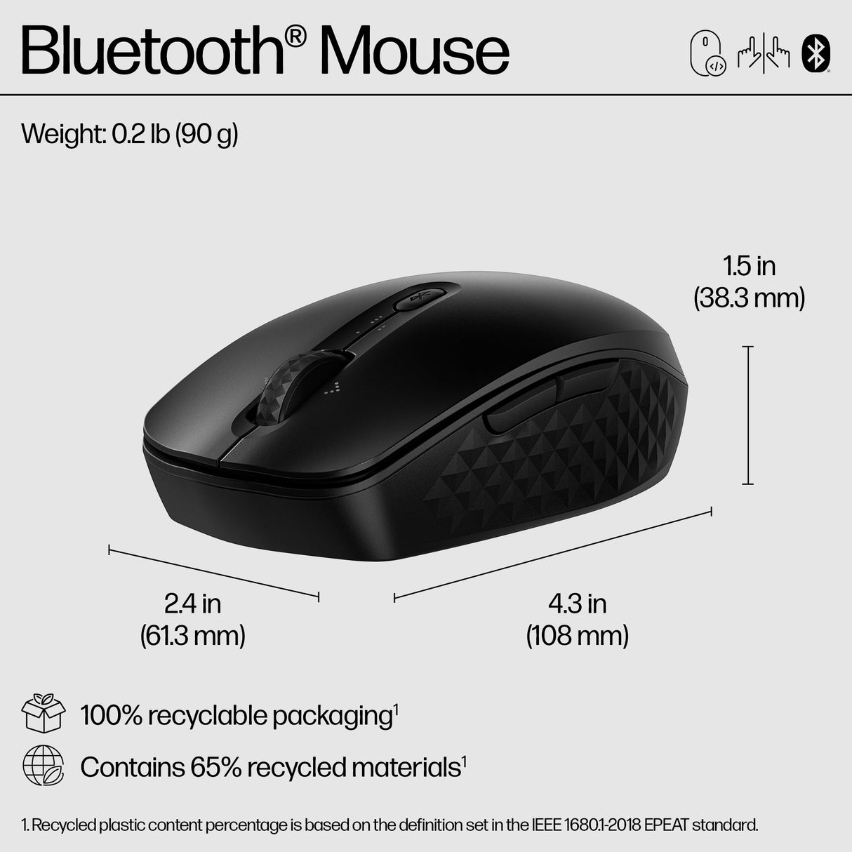 HP 420 – Bluetooth / Programmable 6-Button – Travel Wireless Mouse