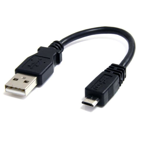 STARTECH 6in Micro USB Cable - A to Micro B - USB to Micro B - USB 2.0 A Male to USB 2.0 Micro-B Male - 6"es - Black (UUSBHAUB6IN)
