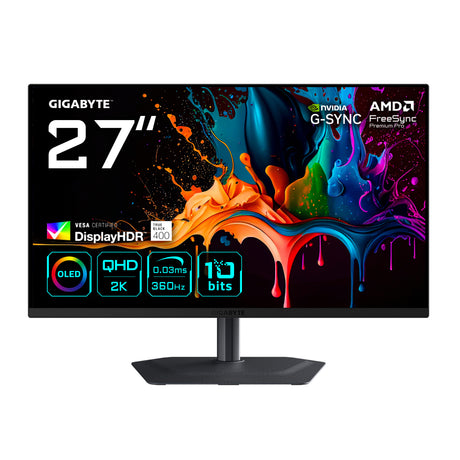 GIGABYTE MO27Q3 Screen 27" QHD OLED 360Hz – High-Performance Business & Gaming Monitor