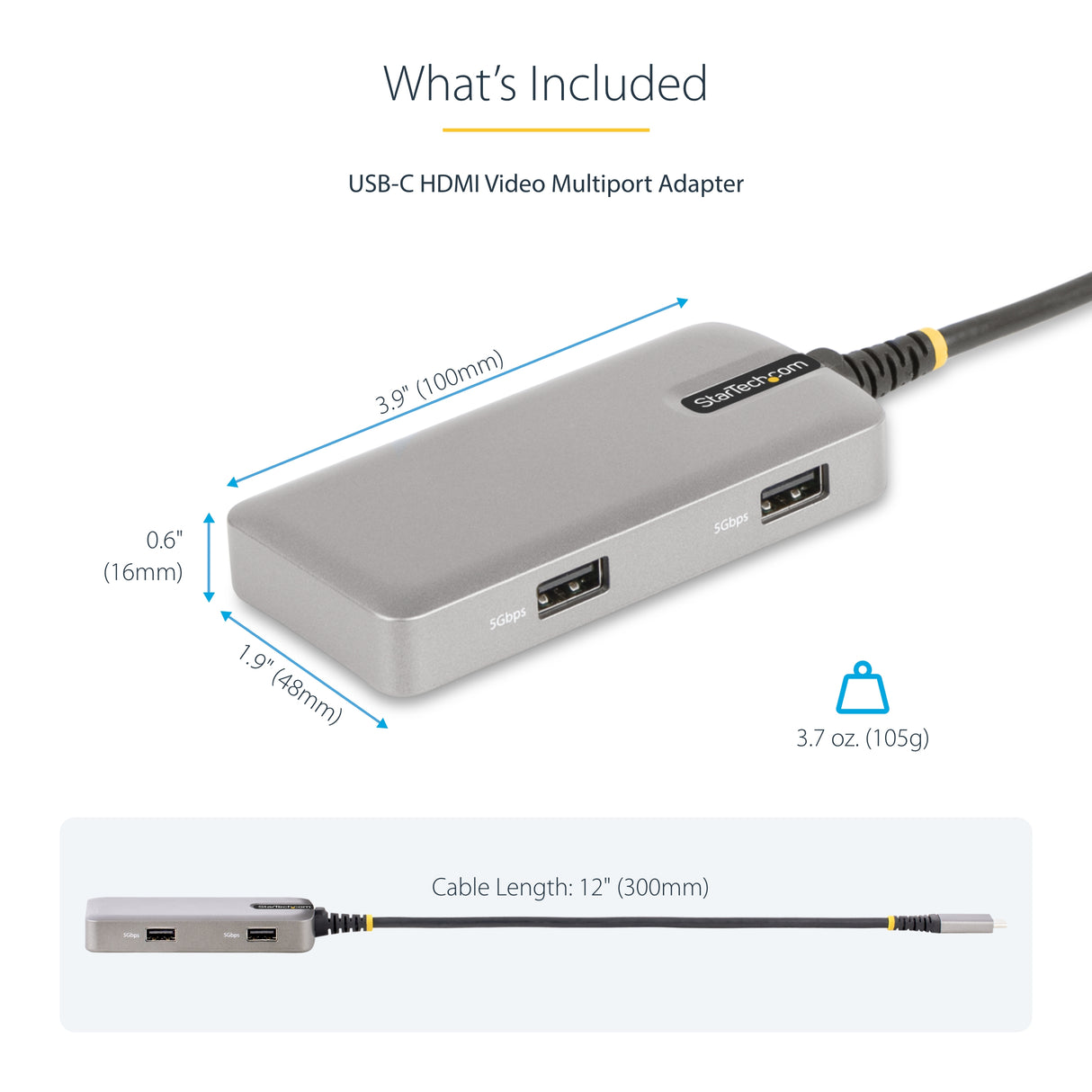 STARTECH USB-C 2-Port Mini Dock