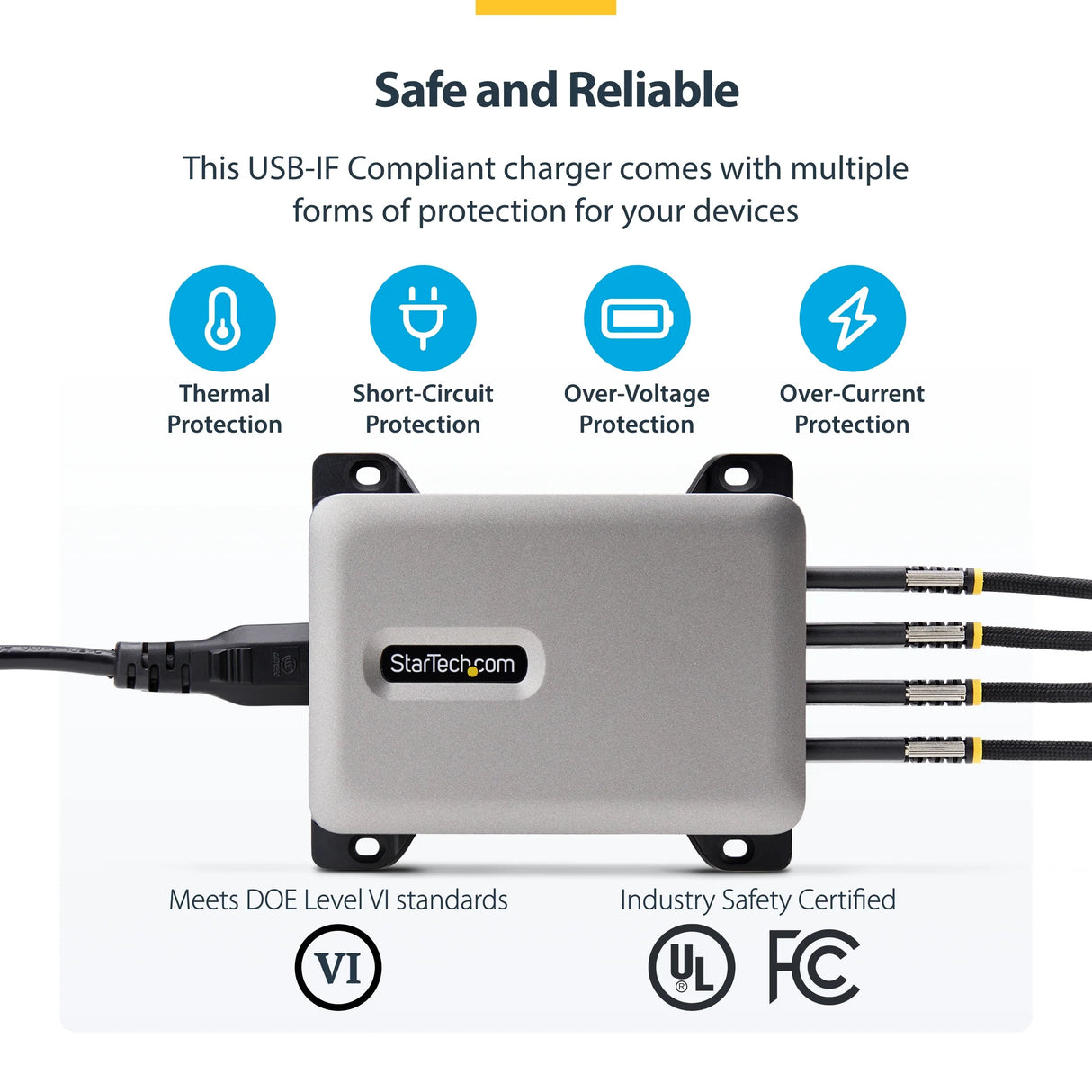 STARTECH.COM 424DAU-USB-C-CHARGER – 240W / 4-Port / GaN – USB-C Charger