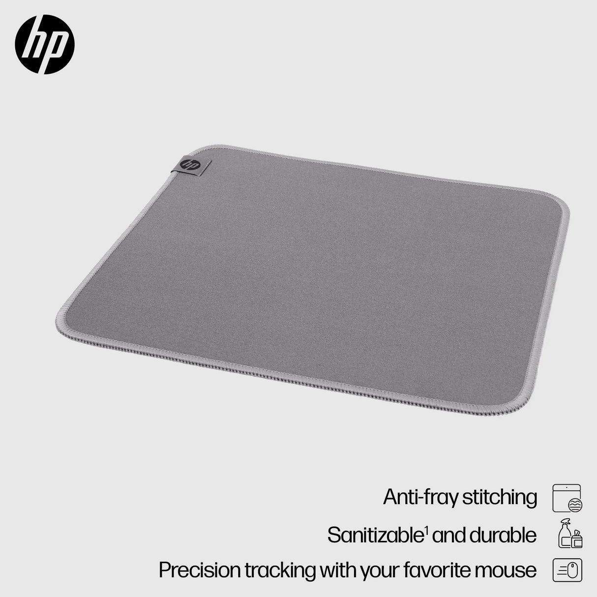 HP 100 Sanitizable Mouse Pad – Medium / Cloth / Rubber Base – Office Mouse Pad