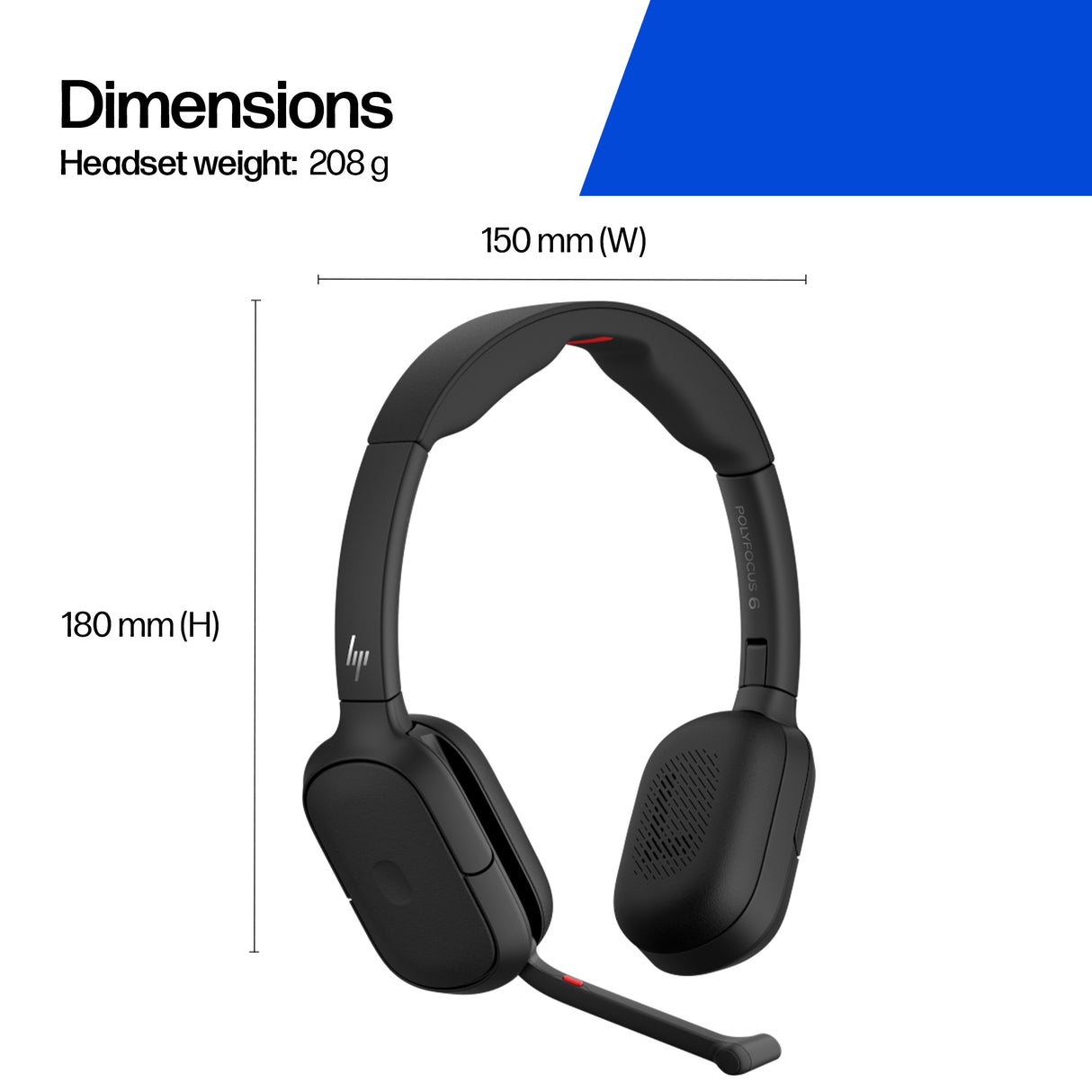 POLY FOCUS 625 – Bluetooth / Stereo / Office – Head-band Headset with ANC