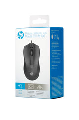 HP Wired Mouse 100 – Wired USB / 1000 DPI / Comfortable Design – Office Mouse