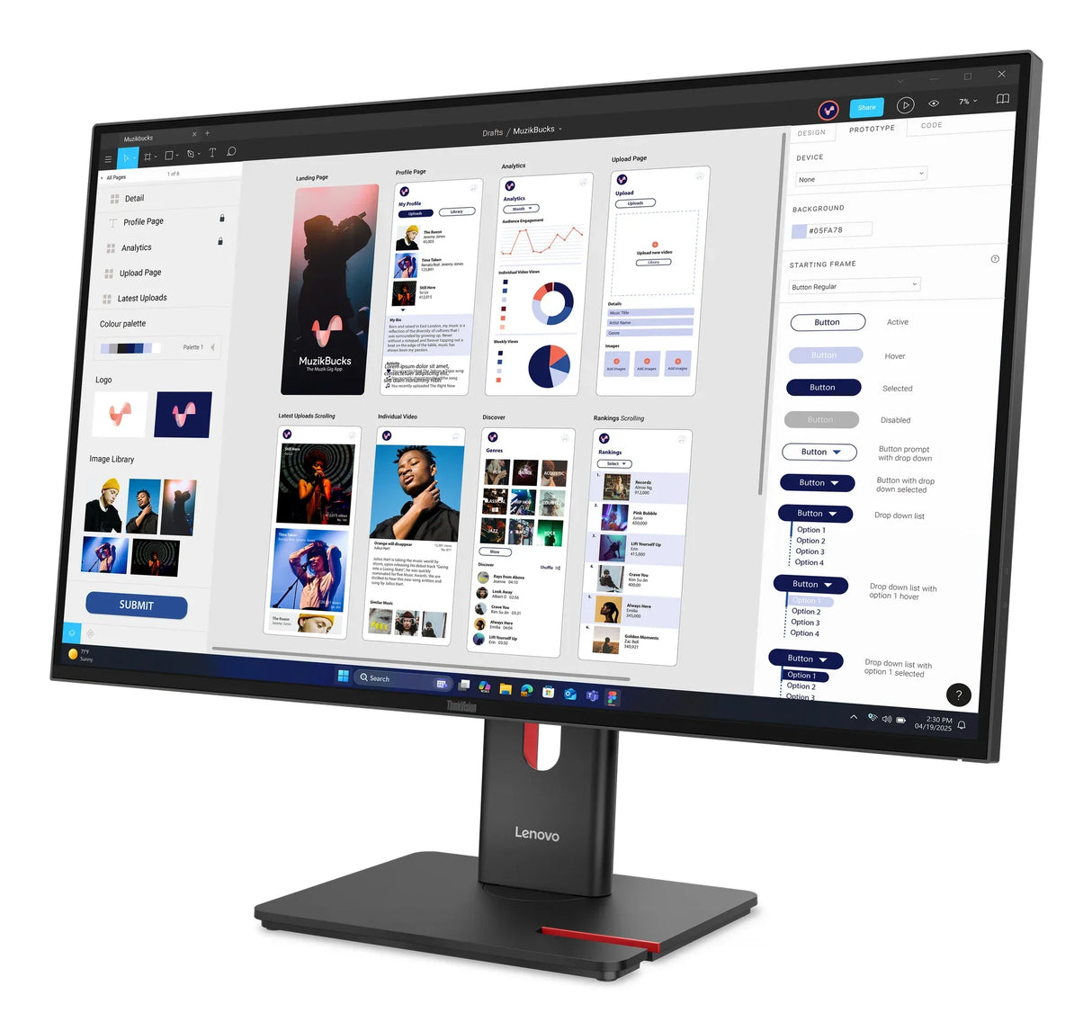 Lenovo T32UD-40 Monitor – 31.5" / 4K UHD / IPS / 60Hz – Business Monitor