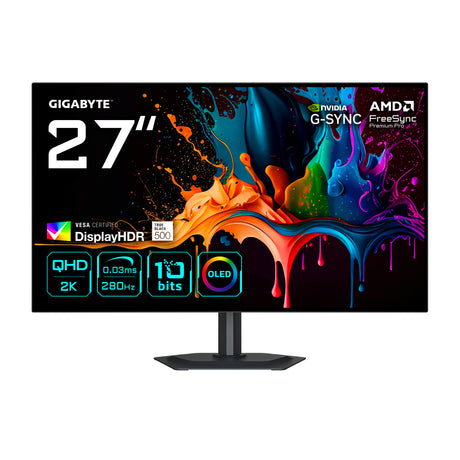 GIGABYTE MO27Q28G Monitor – 27" / QHD / OLED / 280Hz – Gaming Monitor