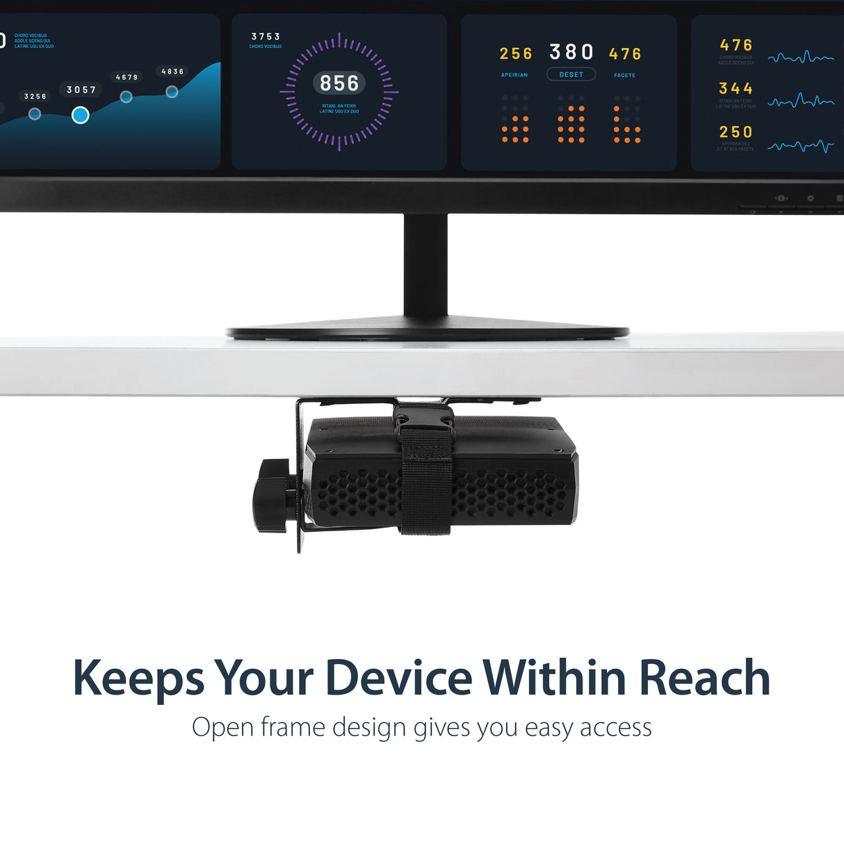 STARTECH Thin Client Mount - Mini PC VESA Mount - Adjustable .7 to 2.8" - Under Desk Computer Mount - Mac Mini Monitor Mount (ACCSMNT) (ACCSMNT)