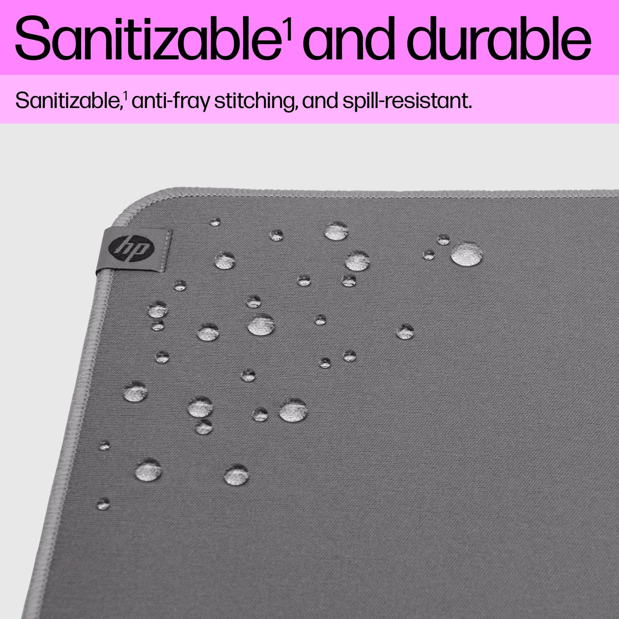 HP 100 Sanitizable Mouse Pad – Medium / Cloth / Rubber Base – Office Mouse Pad