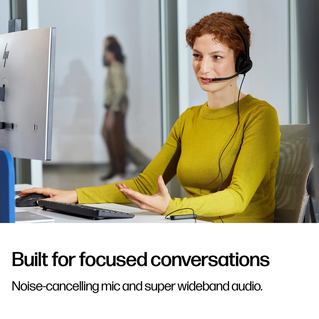 HP POLY MISSION 425 – Wired (USB-C) / Stereo / Office UC – Head-band Headset