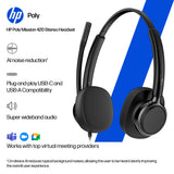HP POLY MISSION 425 – Wired (USB-C) / Stereo / Office UC – Head-band Headset