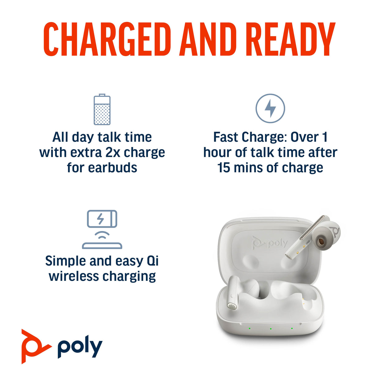 POLY Voyager Free 60 UC BT700 USB-A Basic Charge Case Headset