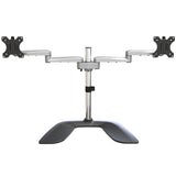 STARTECH Dual Monitor Stand - Ergonomic Desktop Monitor Stand for up to 32" VESA Displays - Free-Standing Articulating Universal Computer Monitor Mount - Adjustable Height - Silver (ARMDUALSS) (ARMDUALSS)