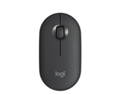 LOGITECH Pebble M350 Wireless Mouse | RF Wireless + Bluetooth Graphite (910-005602)