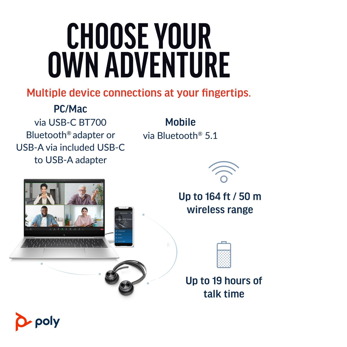 POLY Voyager Focus 2 USB-A with Charge Stand Headset