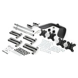 STARTECH Desktop Quad Monitor Stand - Ergonomic VESA 4 Monitor Arm (2x2) up to 32" - Free Standing Articulating Universal Pole Mount - Height Adjustable|Tilt|Swivel|Rotate - Silver (ARMQUADSS) (ARMQUADSS)