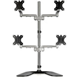 STARTECH Desktop Quad Monitor Stand - Ergonomic VESA 4 Monitor Arm (2x2) up to 32" - Free Standing Articulating Universal Pole Mount - Height Adjustable|Tilt|Swivel|Rotate - Silver (ARMQUADSS) (ARMQUADSS)