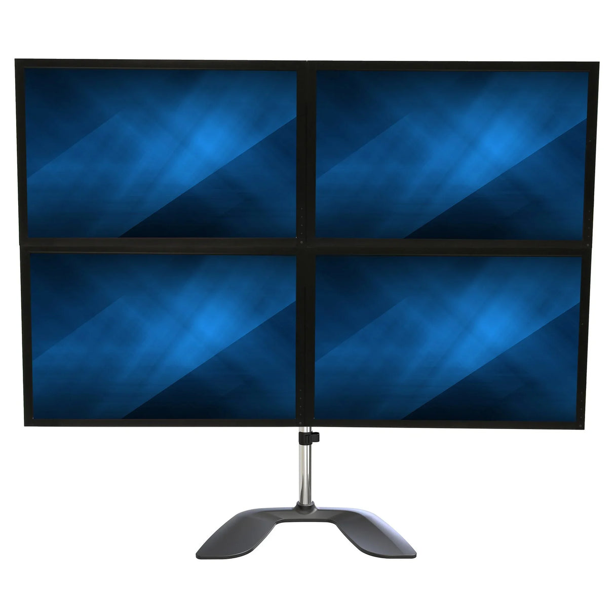 STARTECH Desktop Quad Monitor Stand - Ergonomic VESA 4 Monitor Arm (2x2) up to 32" - Free Standing Articulating Universal Pole Mount - Height Adjustable|Tilt|Swivel|Rotate - Silver (ARMQUADSS) (ARMQUADSS)