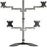 STARTECH Desktop Quad Monitor Stand - Ergonomic VESA 4 Monitor Arm (2x2) up to 32" - Free Standing Articulating Universal Pole Mount - Height Adjustable|Tilt|Swivel|Rotate - Silver (ARMQUADSS) (ARMQUADSS)