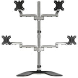STARTECH Desktop Quad Monitor Stand - Ergonomic VESA 4 Monitor Arm (2x2) up to 32" - Free Standing Articulating Universal Pole Mount - Height Adjustable|Tilt|Swivel|Rotate - Silver (ARMQUADSS) (ARMQUADSS)