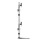 STARTECH Desktop Quad Monitor Stand - Ergonomic VESA 4 Monitor Arm (2x2) up to 32" - Free Standing Articulating Universal Pole Mount - Height Adjustable|Tilt|Swivel|Rotate - Silver (ARMQUADSS) (ARMQUADSS)
