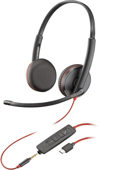 POLY Blackwire C3225 Wired On-ear Stereo Headset