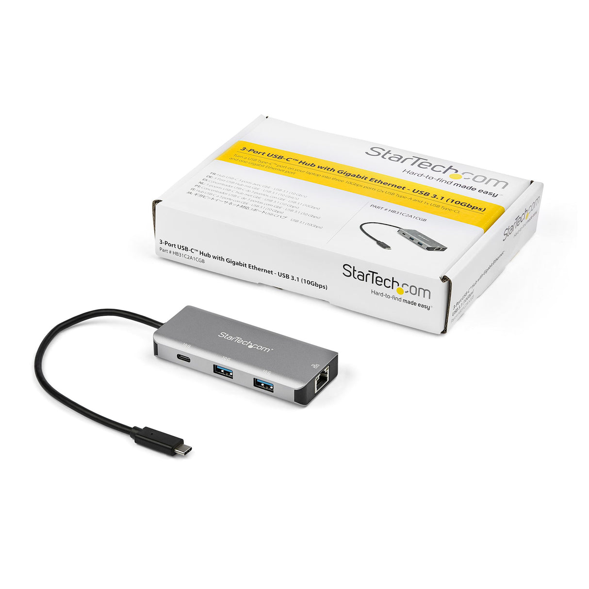 STARTECH 3 Port USB C Hub with Gigabit Ethernet