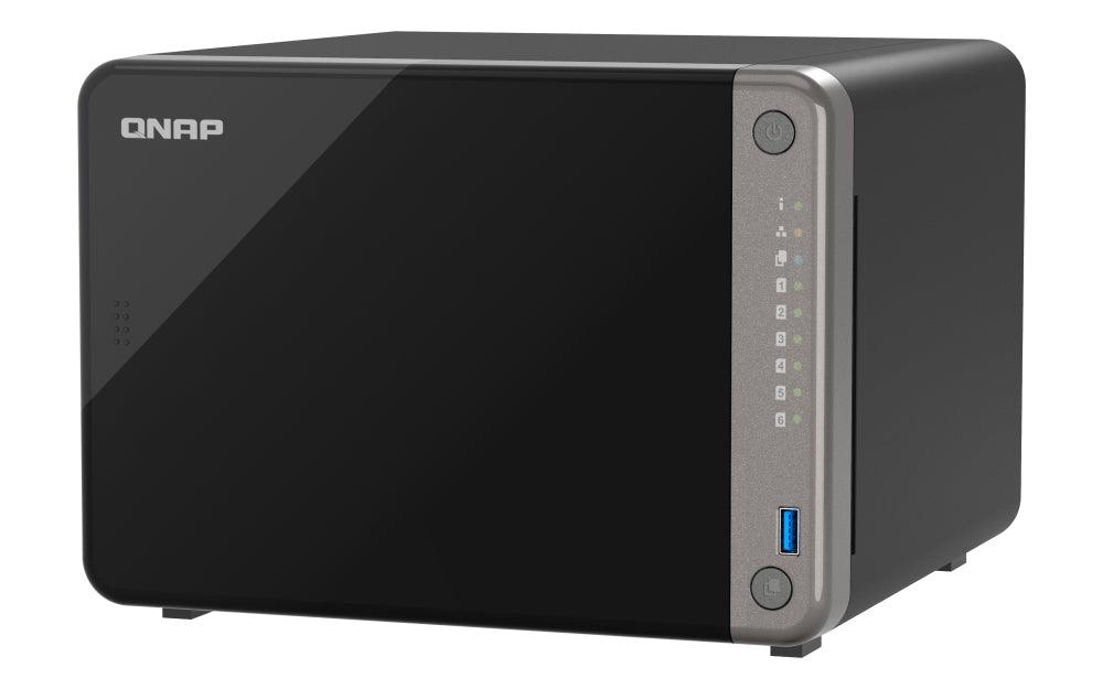 QNAP 8-C ARM Cortex 64-bit | 8 GB RAM | 4 GB Flash | ARM Mali-G610 MC4 | 6 x 3.5" SATA 6Gb|s | 120W | 171 x 235 x 226 mm (TS-AI642-8G)