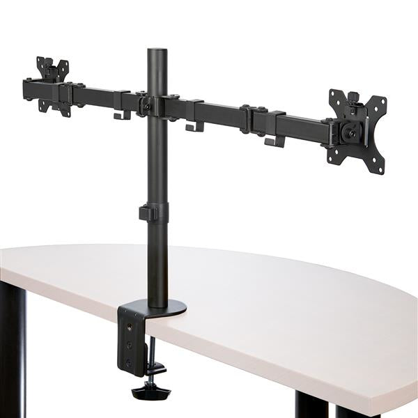 STARTECH Desk Mount Dual Monitor Arm - Desk Clamp | Grommet VESA Monitor Mount for up to 32" Displays - Ergonomic Articulating Monitor Arm - Height Adjustable|Tilt|Swivel|Rotating (ARMDUAL2) (ARMDUAL2)